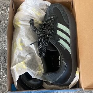 Adidas Samba Black with Mint Accents